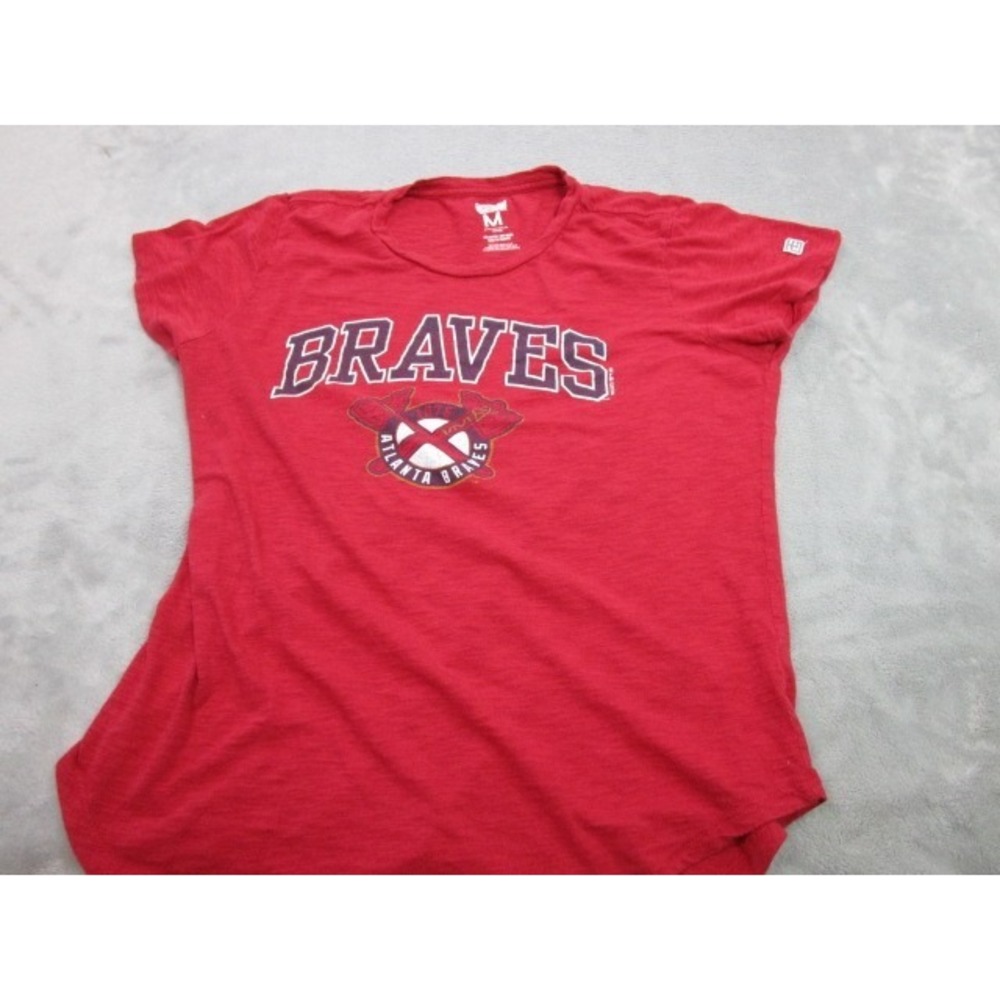 Atlanta Braves Tailgate Womens Medium Red Graphic T Shirt MLB Baseball